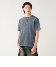 加工 ワッフル ヘンリーネック ショートスリーブ Tシャツ