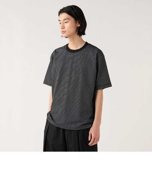 綿ライクポリ ボーダー Tシャツ（吸水速乾）
