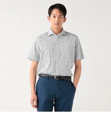 シアサッカー 小花柄プリント カッタウェイカラー シャツ 26SS