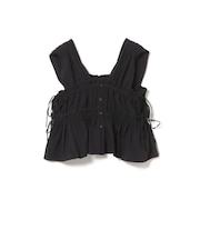 シャーリング リボン ブラウス