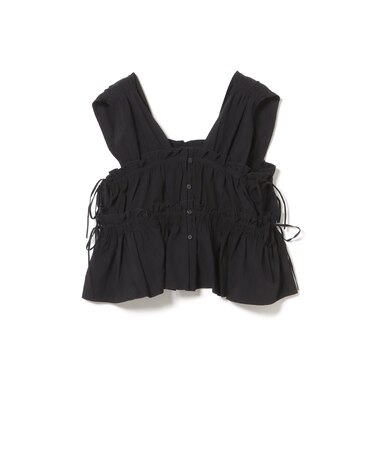 シャーリング リボン ブラウス