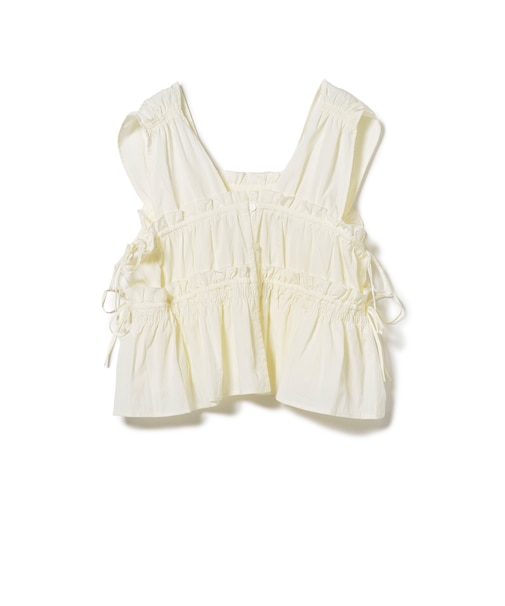 シャーリング リボン ブラウス