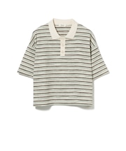 ワッフル ボーダー ポロシャツ