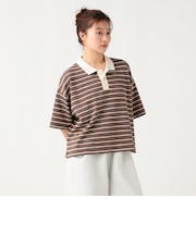 ワッフル ボーダー ポロシャツ