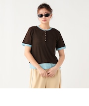 ヘンリーネック レイヤード プルオーバー