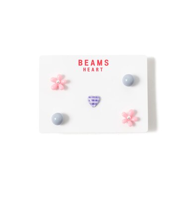 5セット フラワーハートピアス