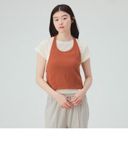 ホルターネック タンクトップ  × シアー Tシャツ（セットアイテム）
