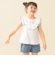 刺繍 フリル プルオーバー セット 2026SS（90～140cm）通学 プチプラ 定番 セットアップ