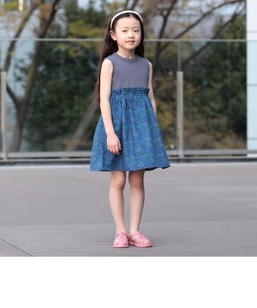 フラワー 切替 ノースリーブ ワンピース 2026SS（90～150cm）子供服 夏物 まとめ買い キッズ プチプラ 定番