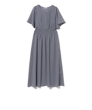 袖フレア 合繊 ワンピース