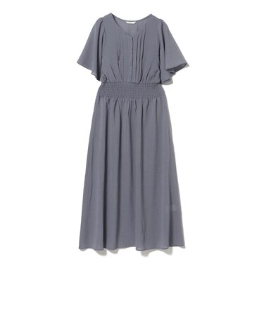 袖フレア 合繊 ワンピース