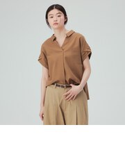 袖デザイン スキッパー シャツ