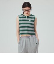 【EXCLUSIVE】RUSSELL ATHLETIC / ワッフル ボーダー ノースリーブ Tシャツ