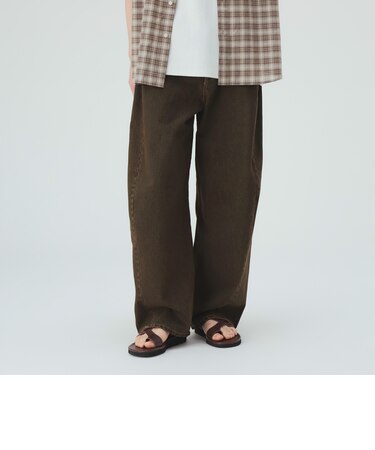 カーブ ワイド ストレート デニムパンツ