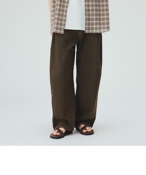 カーブ ワイド ストレート デニムパンツ