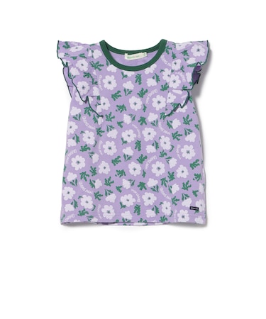 フラワー柄 フリル Tシャツ（90～140cm）外遊び プチプラ 保育園 通学 夏休み