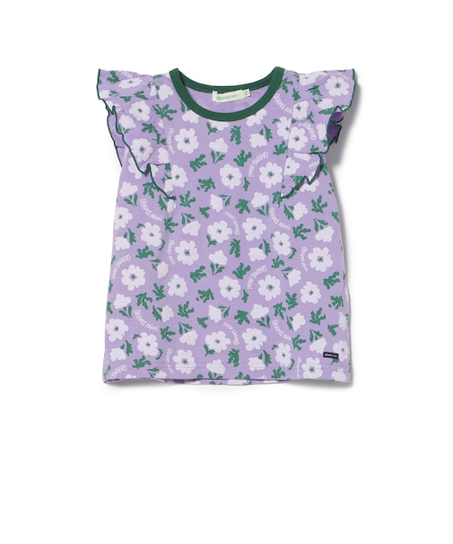フラワー柄 フリル Tシャツ（90～140cm）外遊び プチプラ 保育園 通学 夏休み