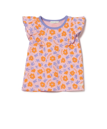 フラワー柄 フリル Tシャツ（90～140cm）外遊び プチプラ 保育園 通学 夏休み