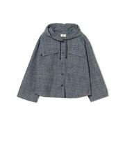 チェック フーディーシャツ