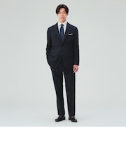 ウール混 ベーシック ソリッド 3ボタン スーツ