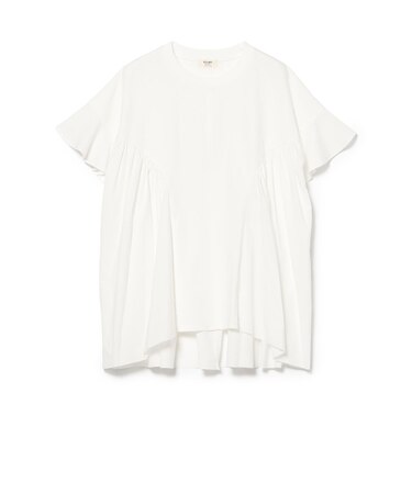 裾フリル ギャザー Tシャツ