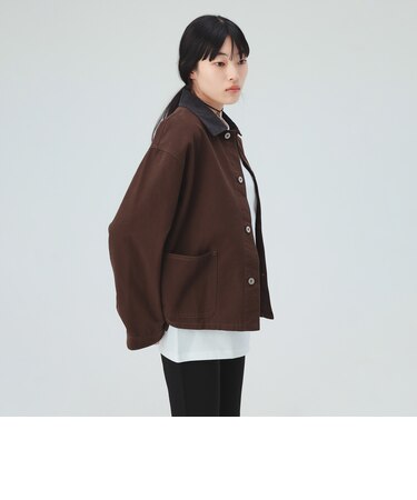 襟コーデュロイ カバーオール ジャケット