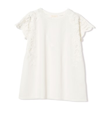 レース袖 コンビ Tシャツ