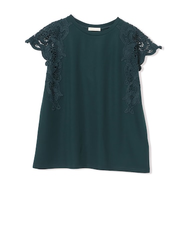 レース袖 コンビ Tシャツ