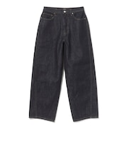 デニムライク カーブ ワイドパンツ