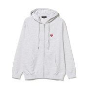 ハートロゴ ワンポイント フルジップパーカー