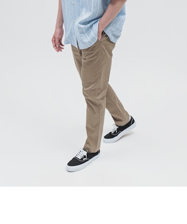 コットンピケ ストレッチ テーパード パンツ