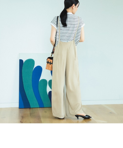 細サス付き ワイドパンツ