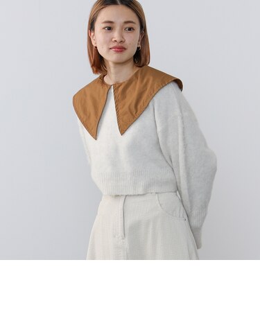 ビッグカラーシャツセット ニットプルオーバー