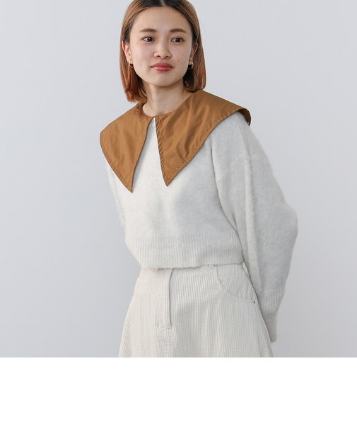 ビッグカラーシャツセット ニットプルオーバー