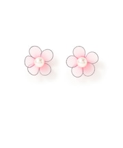 パール メッシュ フラワー ピアス