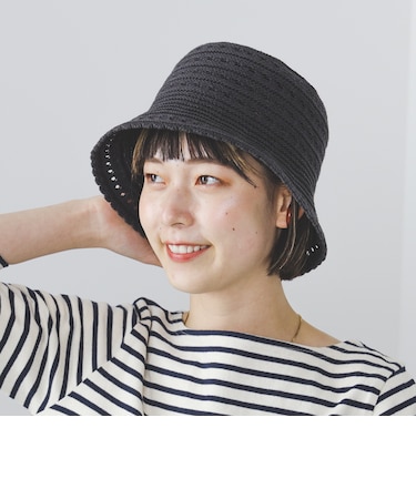 かぎ針編み風 バケットハット