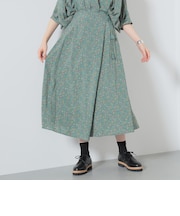 更紗花柄 ラップ風スカート