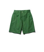 Plain Front Shorts Cut-Off Twill Garment Dye