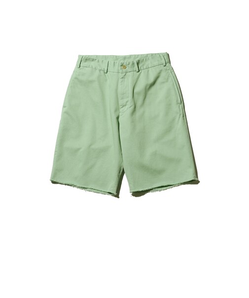 Plain Front Shorts Cut-Off Twill Garment Dye