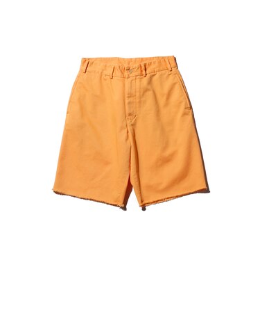 Plain Front Shorts Cut-Off Twill Garment Dye