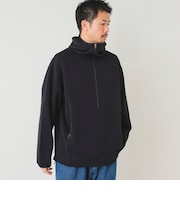 レイズド ハーフジップ フーディ