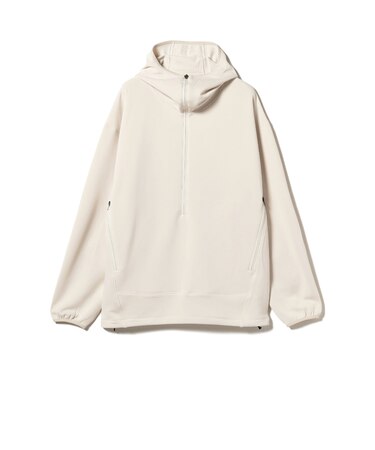 レイズド ハーフジップ フーディ