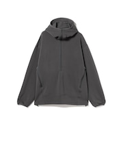 レイズド ハーフジップ フーディ