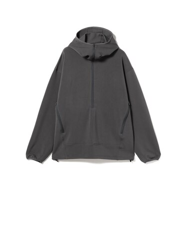 レイズド ハーフジップ フーディ