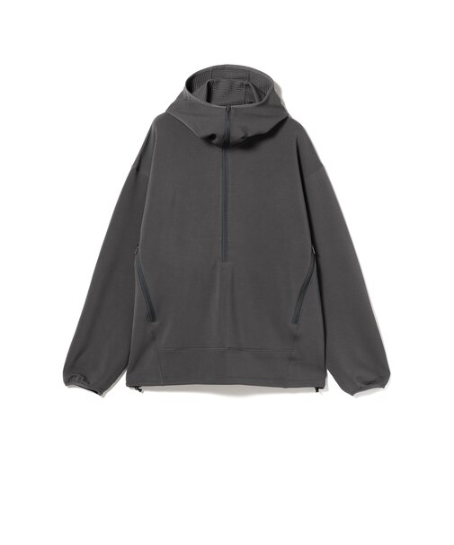 レイズド ハーフジップ フーディ