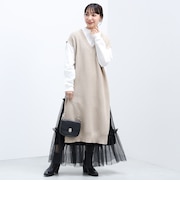 ロングスリーブカットソー × ロングベスト セット