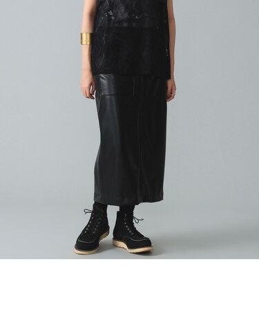 maturely / Fake Leather Work Skirt