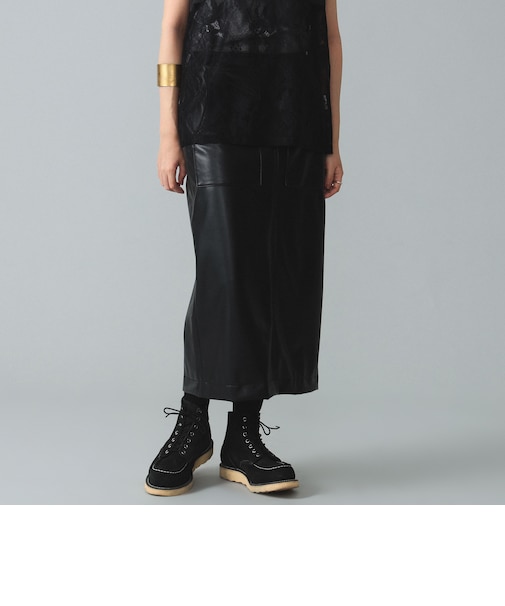 maturely / Fake Leather Work Skirt