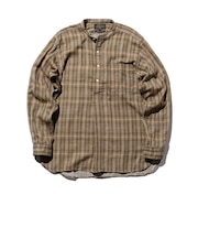 BEAMS PLUS / ギザコットン ダブルガーゼ バンドカラー プルオーバー シャツ