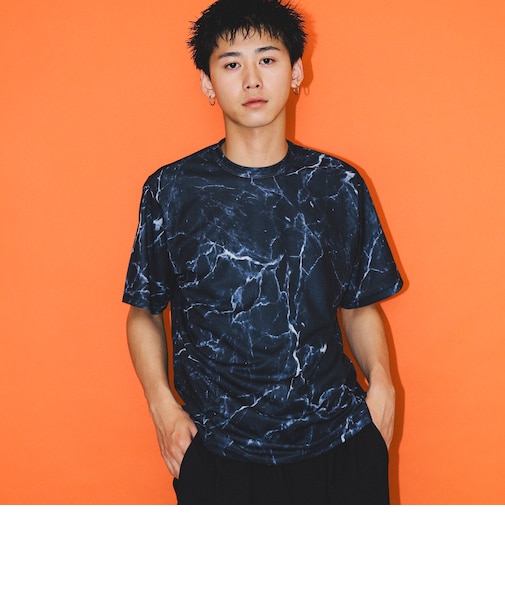 BEAMS / メッシュ プリント ルーズTシャツ